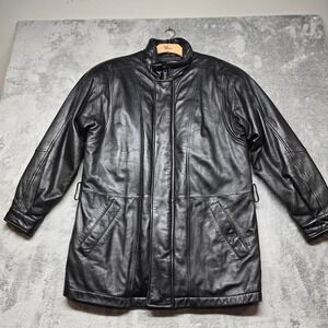 Pelle Studio Wilsons Leather Bomber Jacket Mens S Black Thinsulate Lined Zip Up